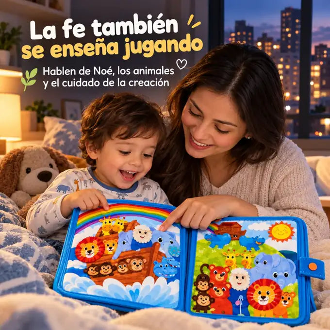 Mamá cuenta la historia de Noé antes de dormir