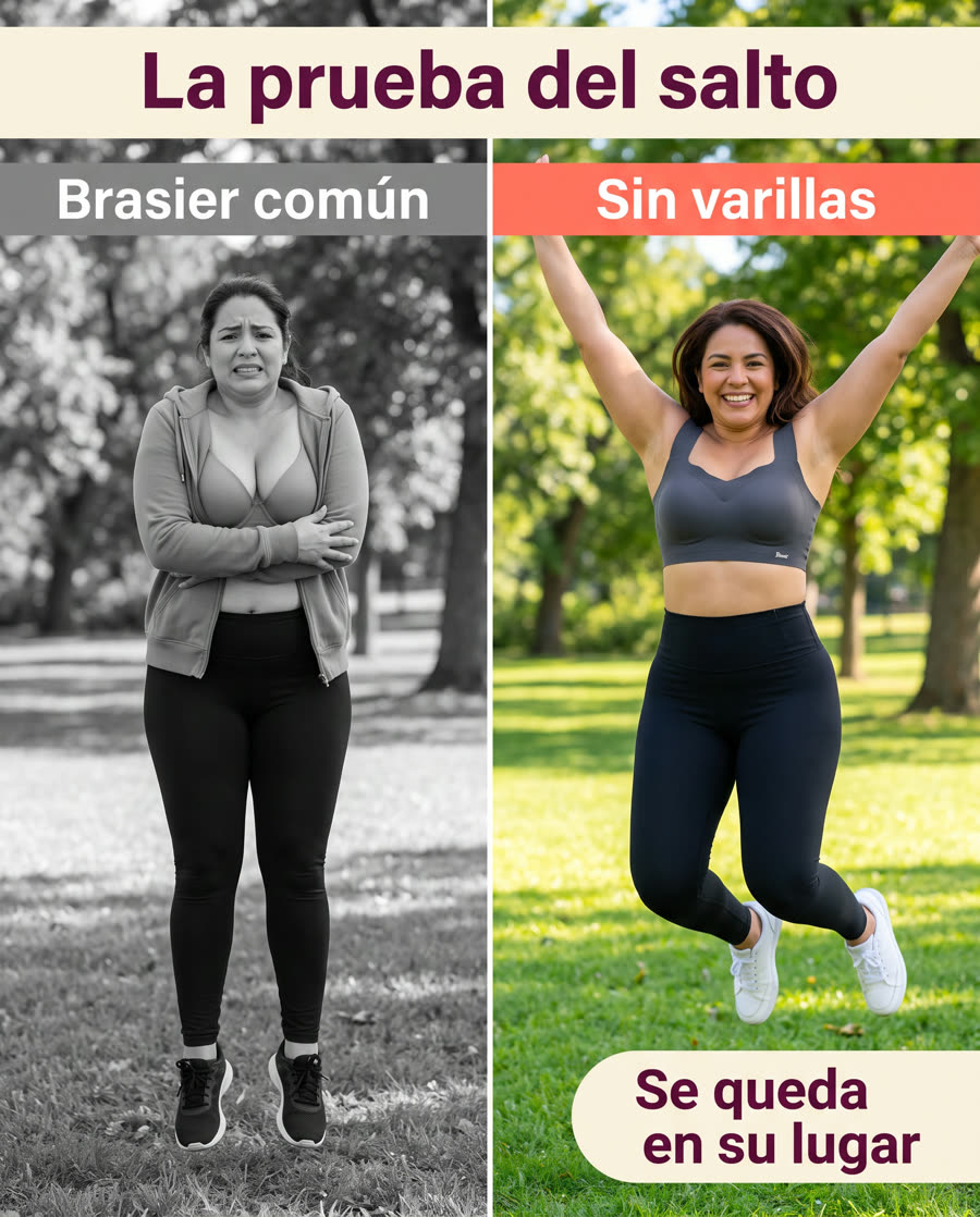 Mujer moviéndose con el brasier banda ancha