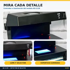 Mira cada detalle: lupa, selector y superficie iluminada