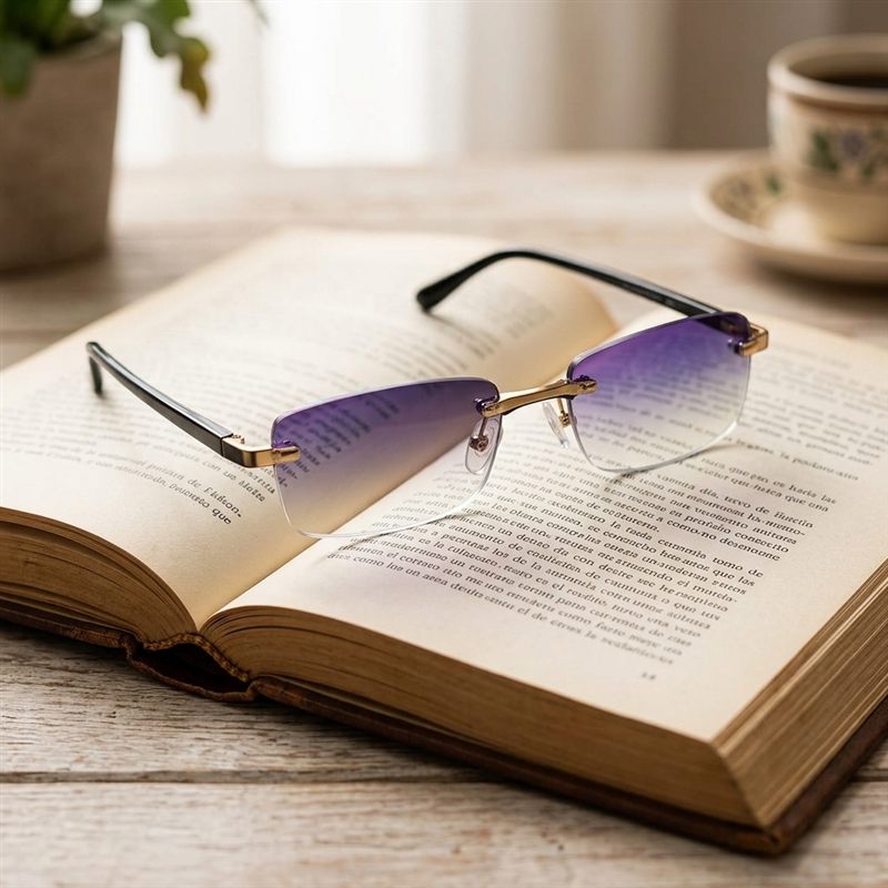 Gafas ClariLé™ sobre un libro abierto